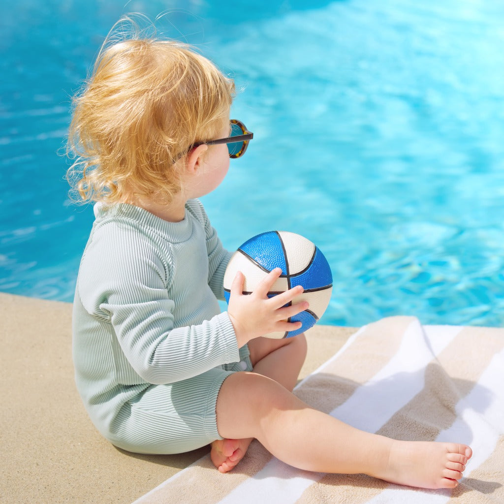 Ribbed Long-Sleeve Swimsuit for Baby · Rash Guard · Shorts · Gender-Neutral · Mint Color
